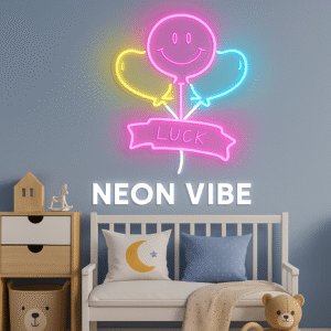 ניאון וייב בלון עם סמיילי מחייך- צבעוני