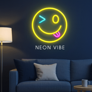 ניאון וייב סמיילי מחייך צהוב