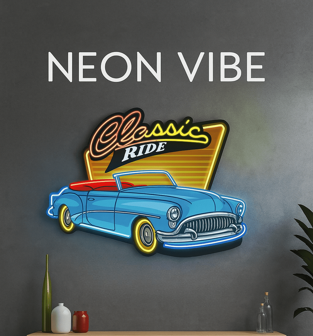 ניאון וייב מכונית כחולה classic ride