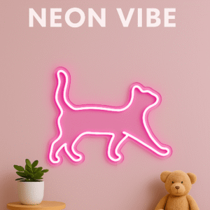 ניאון וייב חתול הולך (ורוד)