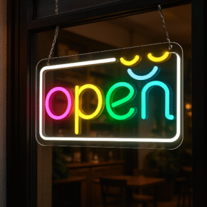 ניאון וייב לעסקים- open צבעוני