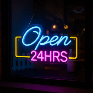 ניאון וייב לעסקים open 24hrs