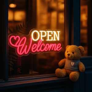 ניאון וייב לעסקים open welcome