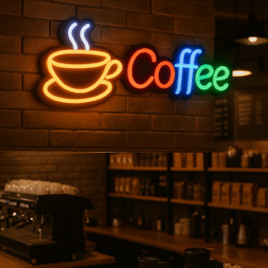 ניאון וייב לעסקים coffee צבעוני