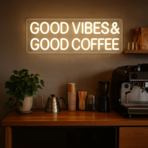 ניאון וייב לעסקים good vibes & good coffee
