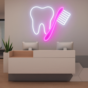 ניאון וייב לעסקים שן בינה עם מברשת שיניים