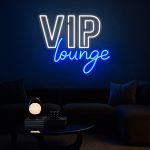 ניאון וייב לעסקים vip lounge לבן כחול