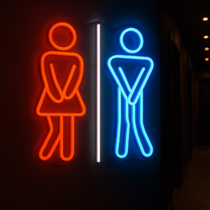 ניאון וייב לעסקים כניסה לשירותים (סגנון 1)