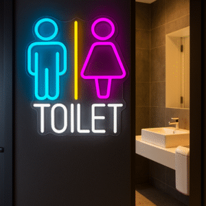 ניאון וייב לעסקים כניסה לשירותים (סגנון 3)