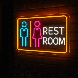 ניאון וייב לעסקים כניסה לשירותים (סגנון 4)