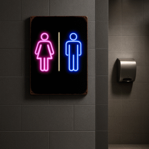 ניאון וייב לעסקים כניסה לשירותים (סגנון 6)