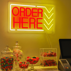 ניאון וייב לעסקים order here אדום וצהוב