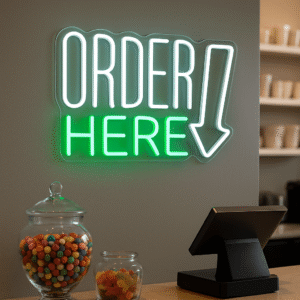 ניאון וייב לעסקים order here לבן ירוק