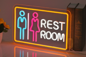 ניאון וייב לעסקים כניסה לשירותים (סגנון 4)