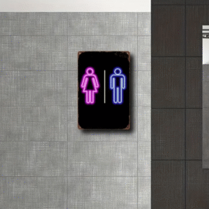 ניאון וייב לעסקים כניסה לשירותים (סגנון 6)