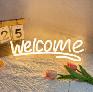 ניאון וייב לעסקים welcome צהוב (סגנון 2)